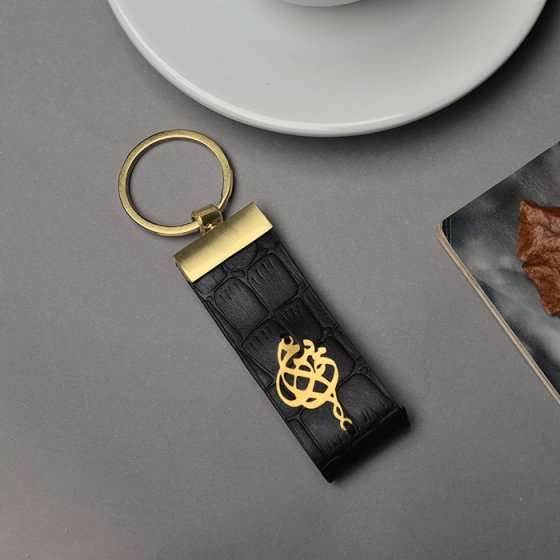 جاکلیدی طلا چرم اسم قاسم