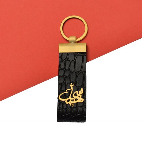 جاکلیدی طلا چرم با پلاک اسم سهیل