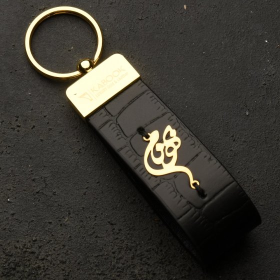 جاکلیدی طلا چرم با اسم بهنام