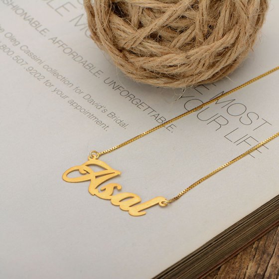 گردنبند با پلاک طلا اسم عسل