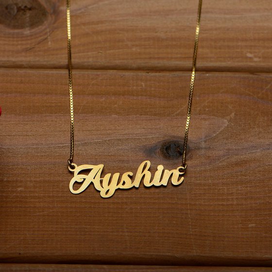 گردنبند زنجیری طلا با پلاک آیشین