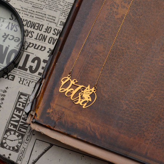 گردنبند با پلاک طلا اسم دلسا