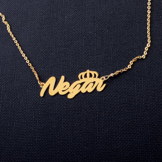 گردنبند با پلاک طلا اسم نگار