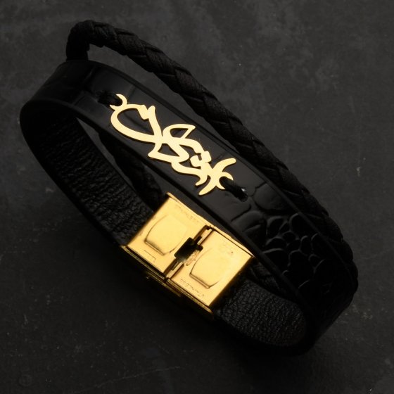 دستبند طلا چرم اسم اشکان