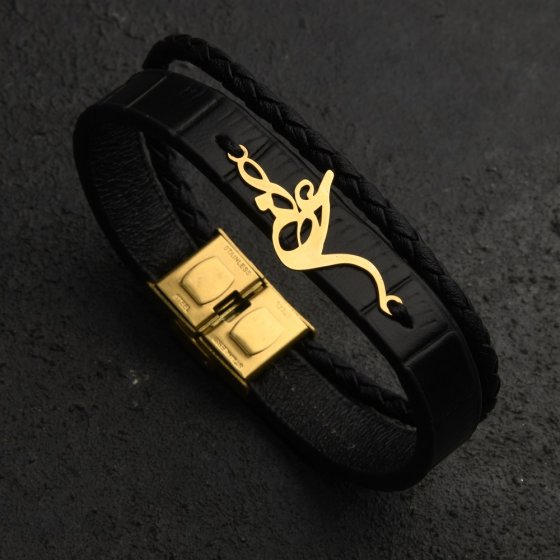 دستبند طلا چرم اسم اعظم