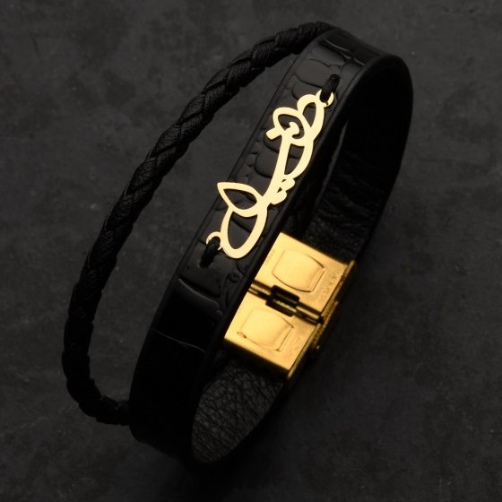 دستبند طلا چرم اسم دانیال