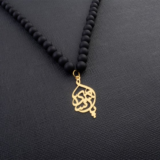 گردنبند با پلاک طلا اسم امیرپاشا