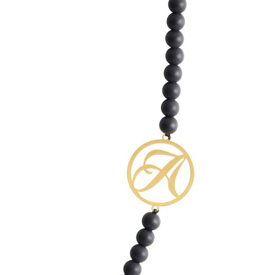 گردنبند با پلاک طلا حرف A