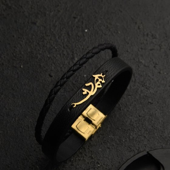دستبند طلا چرم اسم ایمان