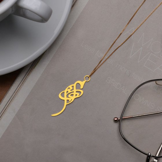 گردنبند زنجیری با طلا اسم همتا