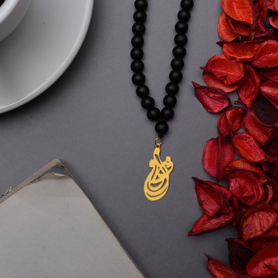 گردنبند با پلاک طلا اسم فیروزه