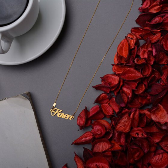 گردنبند با پلاک طلا اسم کارن