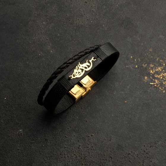 دستبند طلا چرم اسم سمانه