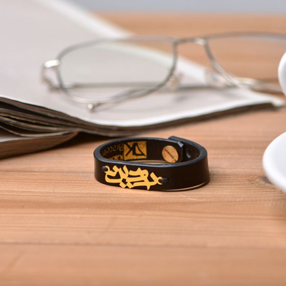 دستبند طلا چرم با اسم رادین