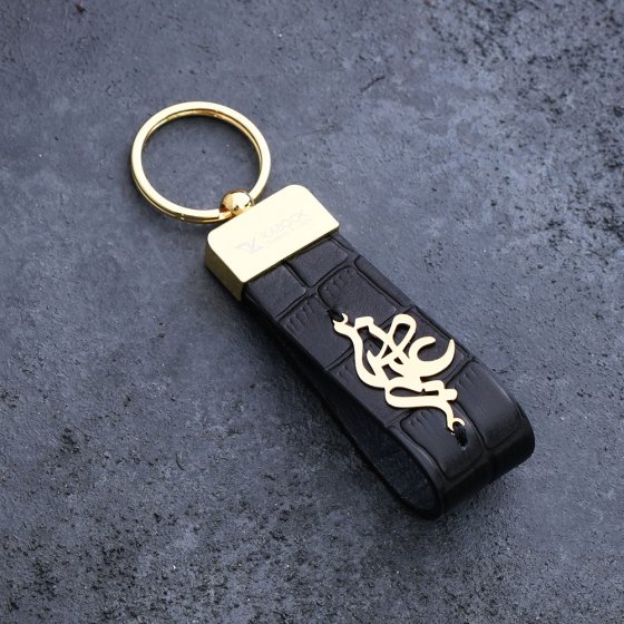 جاکلیدی طلا چرم با اسم علیرضا