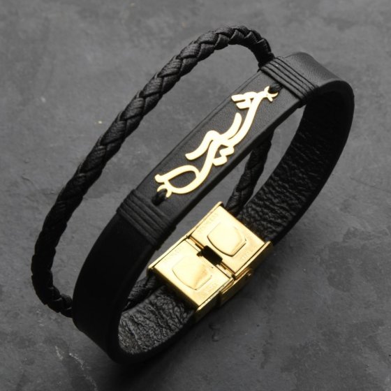 دستبند طلا چرم اسم شیدا