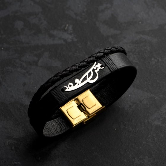 دستبند طلا چرم اسم شکوه