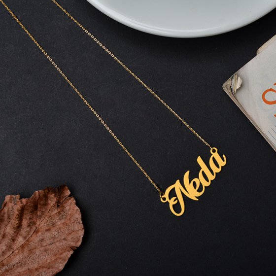 گردنبند زنجیری با پلاک طلا اسم ندا